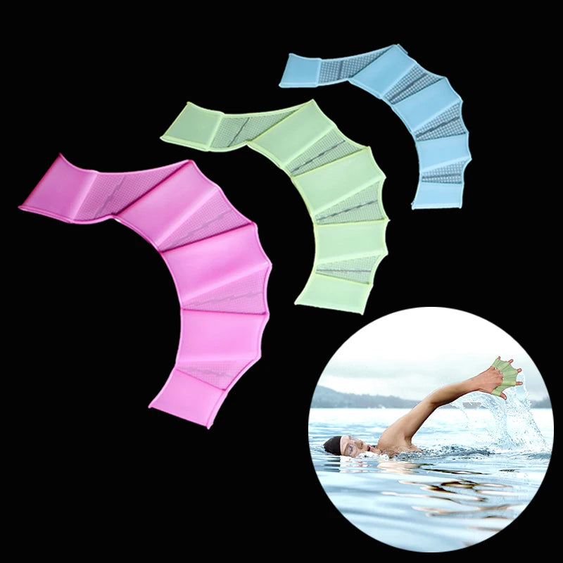 Silicone Hand Fins | Adult Size | Half Palm Covers | Freestyle Trainer