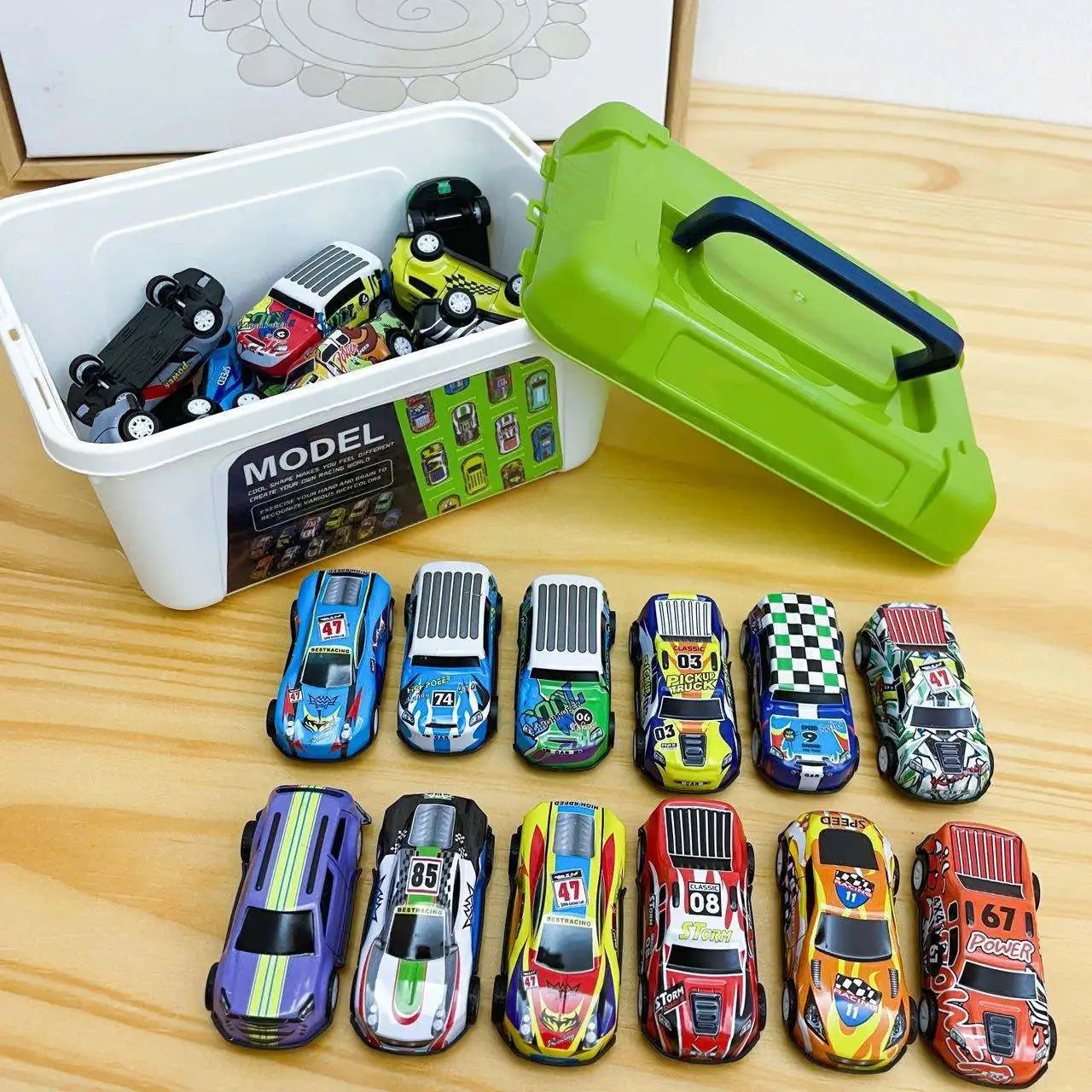 Alloy Baby Car Set with Storage Box - Assorted Racing Models - ToylandEU