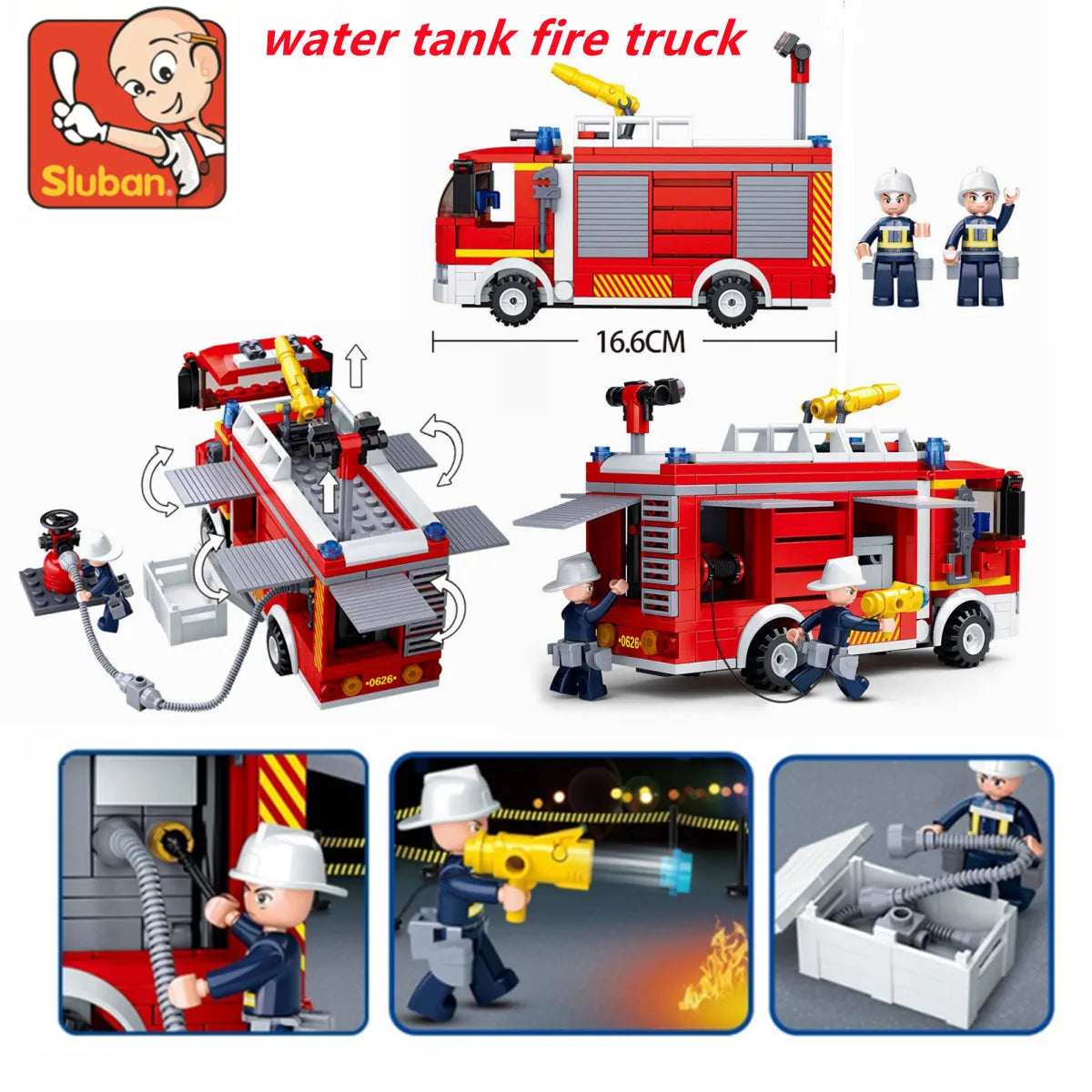 City Fire Fighter Building Block Toy Set by Sluban - 343PCS Bricks B0626