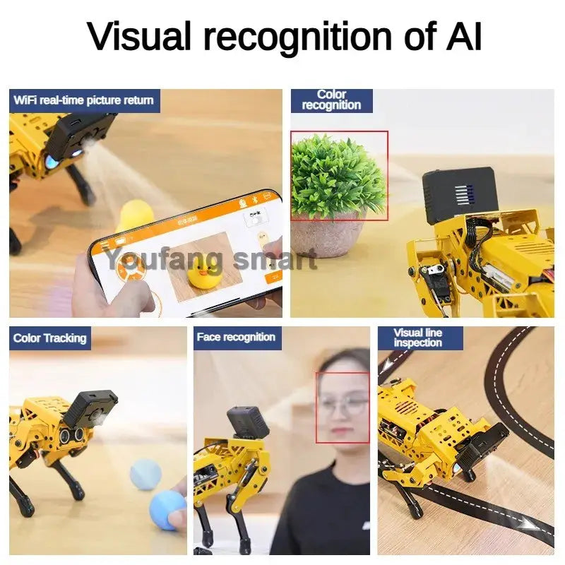 ESP32 Quadruped Visual Bionic Metal Robot Dog For Arduino Robot Kit for Python AI Project for Graphical Programmable Robot Dog - ToylandEU