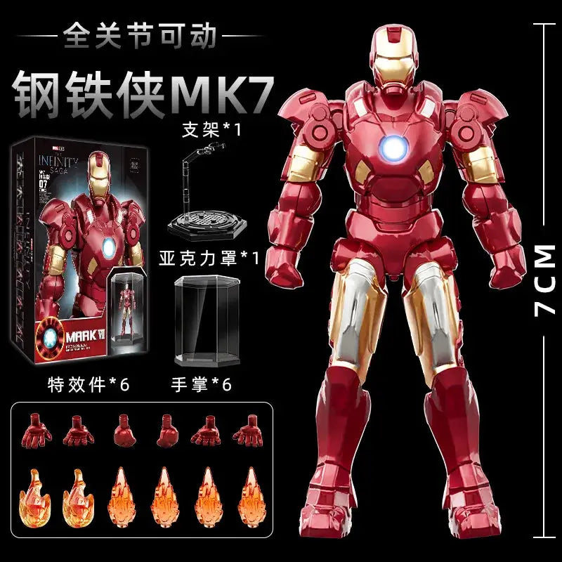 7cm Iron Man Action Figure Model Toy Line - Marvel Movie Assembled Statue | Ideal Collectible Gift for Boys, Great Xmas Gift - ToylandEU