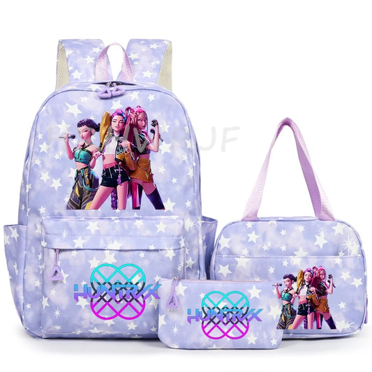KPop Demon Hunters Backpack | Softback Design | 3 Piece Set | Unisex School Bag