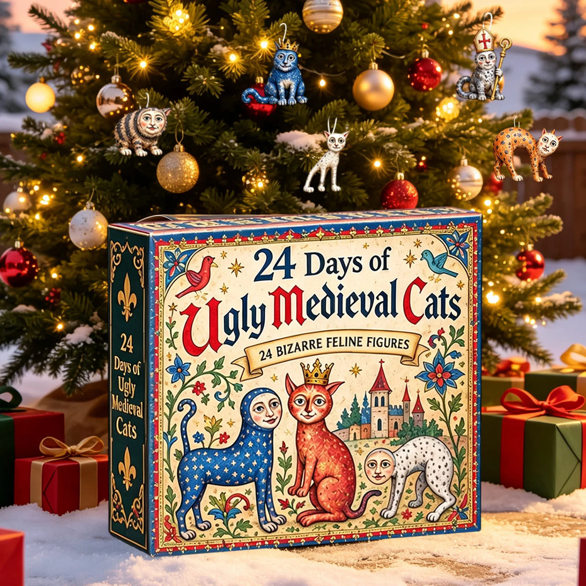 Advent Calendar | 2026 Cat Figurines | 24 Piece Mini 2D Acrylic Countdown | Gift For Cat Lovers