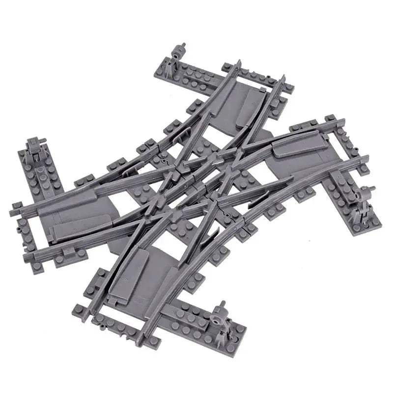 Flexible Train Tracks and Forked Crossing for Lego Compatible Blocks - ToylandEU
