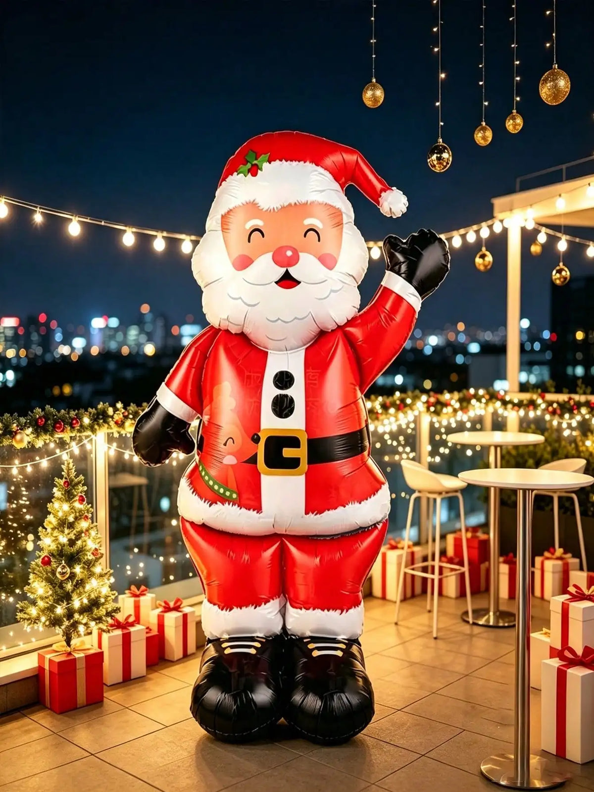 Santa Foil Balloon | 62 Inch Standing | Squinting Face | Holiday Party