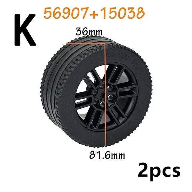 MOC Technical Tire Wheel Cross Hole Set Motorcycle Car Truck Wheels 44309 92402 32019 54120 11957 Construction Building Block - ToylandEU