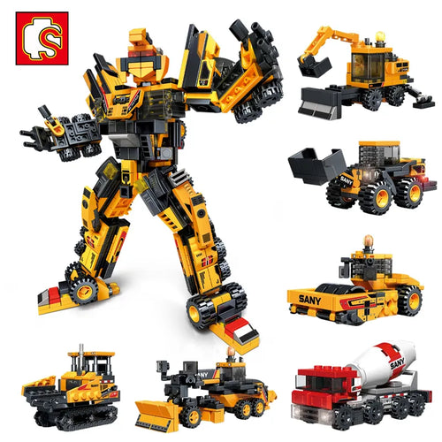 SEMBO 6IN1 Heavy Engineering Man Transformation Mecha Building Blocks with Free Replacement Parts and Eco-Friendly Materials ToylandEU.com Toyland EU