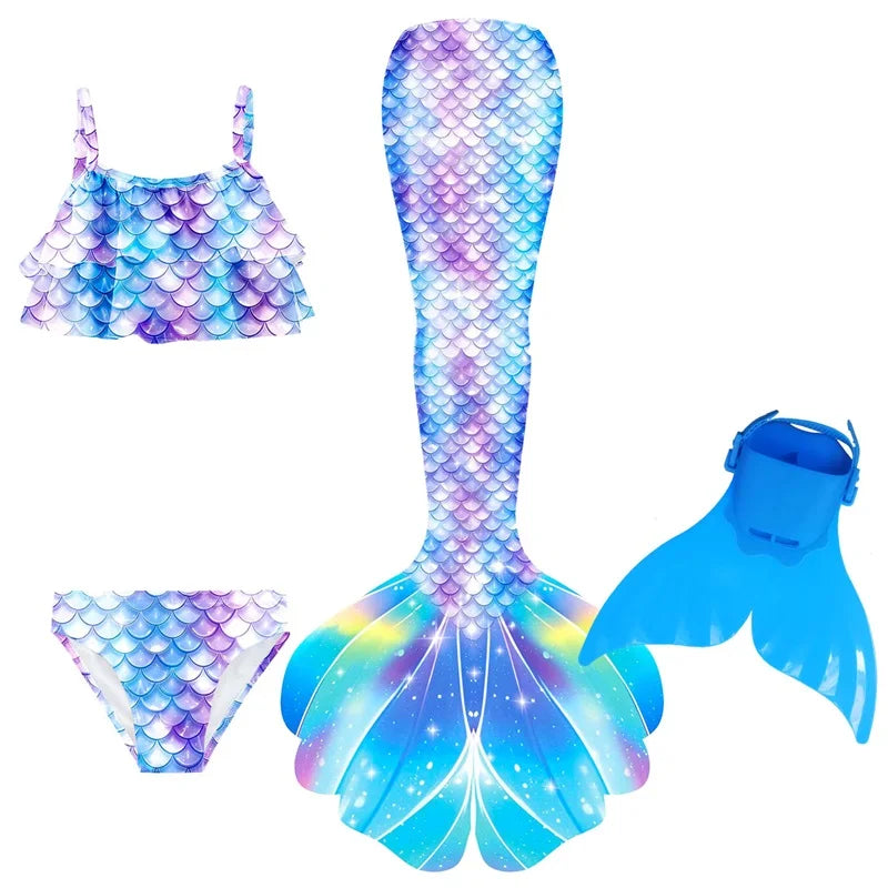 Mermaid Costume Set | Polyester Swimsuit | Women | One Size