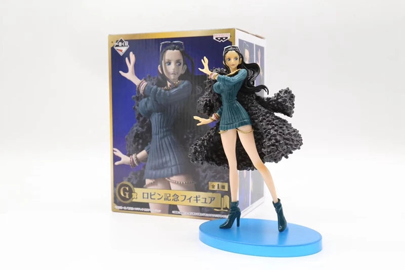 One Piece Action Figure Set | Blue Clothes Luffy Nami Robin Zoro | 13cm