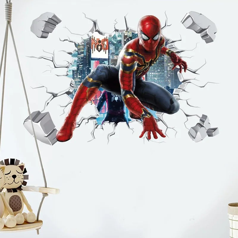 Avengers Wall Sticker | 3D Broken Wall | PVC Wall Decal | 40x60 cm