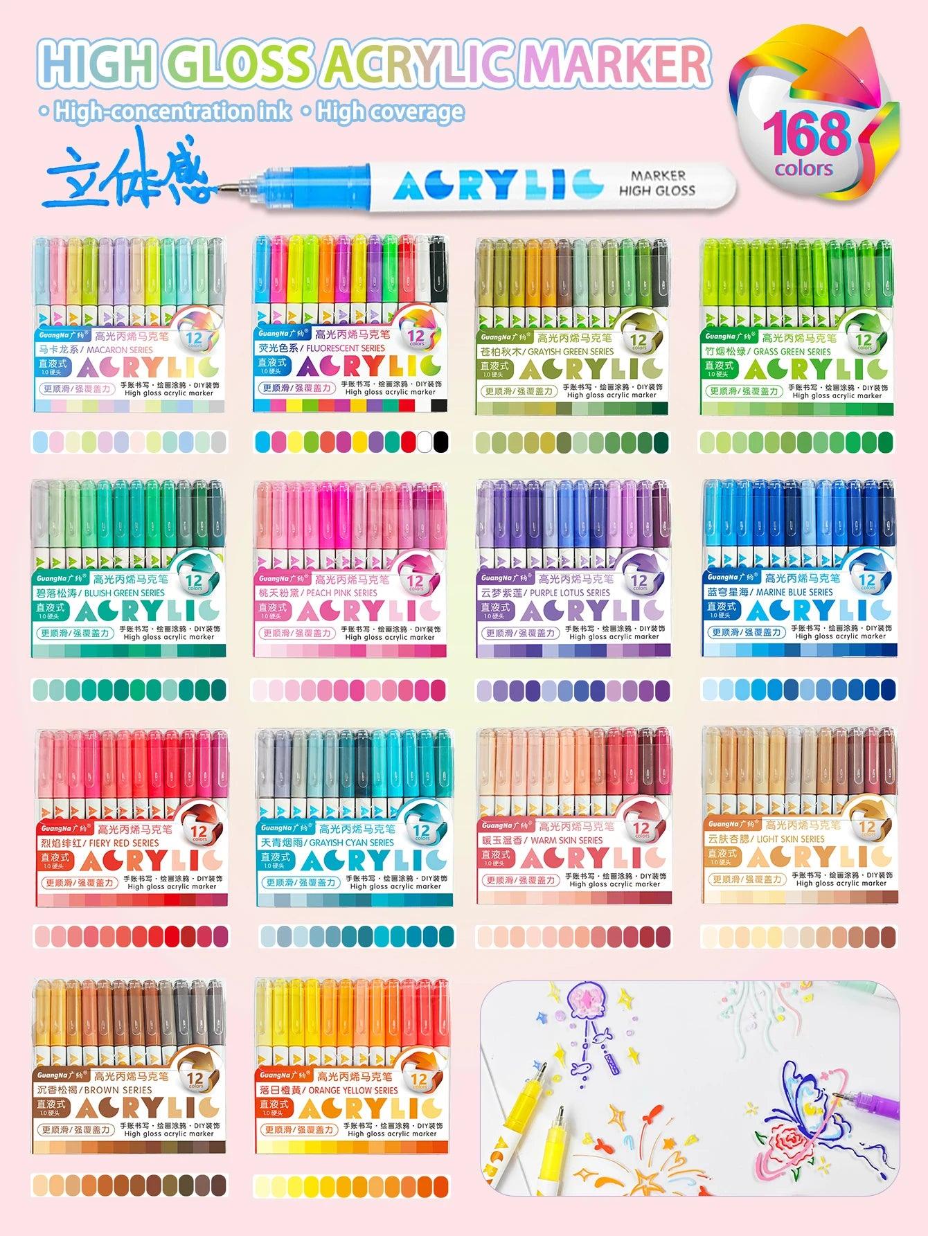 Acrylic Markers | 12pk Fine Tip | Toylandeu™