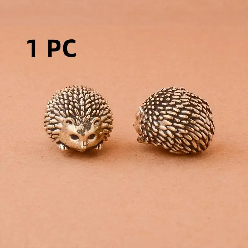 Vintage Brass Hedgehog Figurine | Artisan Crafted | Indoor Outdoors Decor