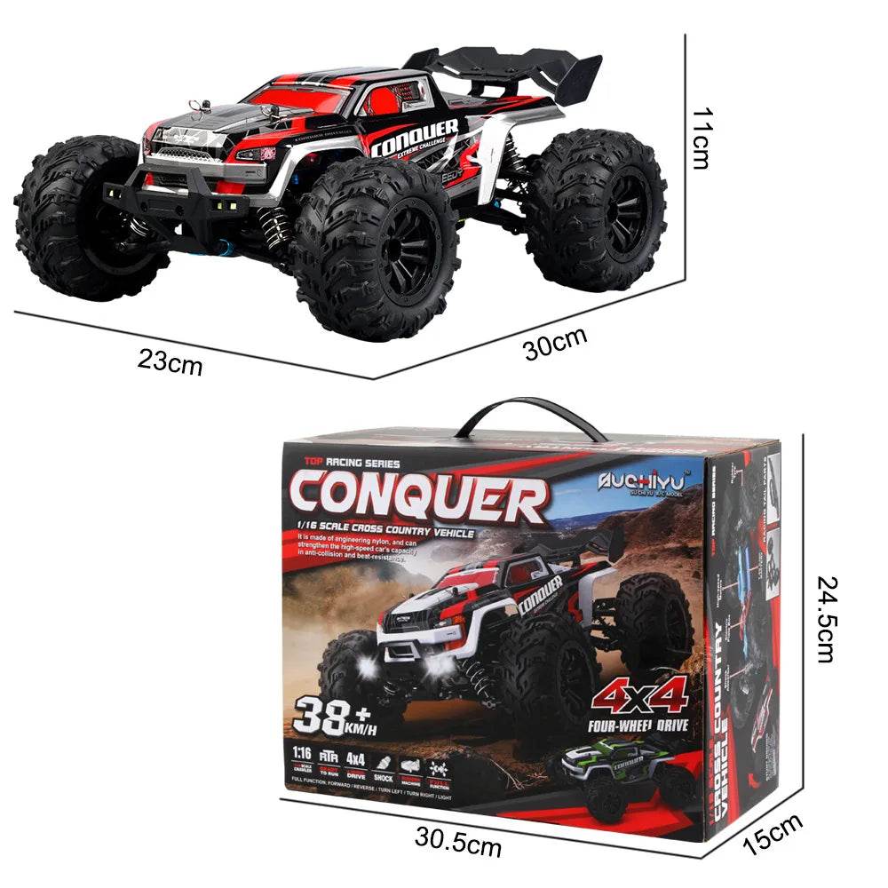 16102 1:16 Rc Car With Led Light 4WD 50km/h High Speed Drift Vehicle - ToylandEU