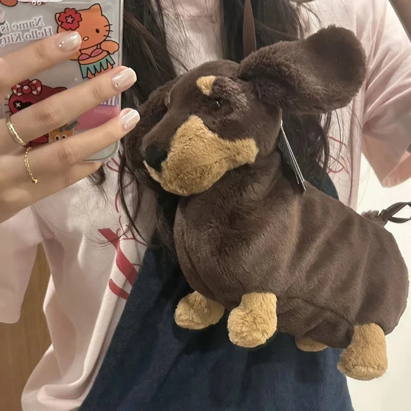 Surprise Birthday Gift: Cute Plush Dog Doll Bag for Friends