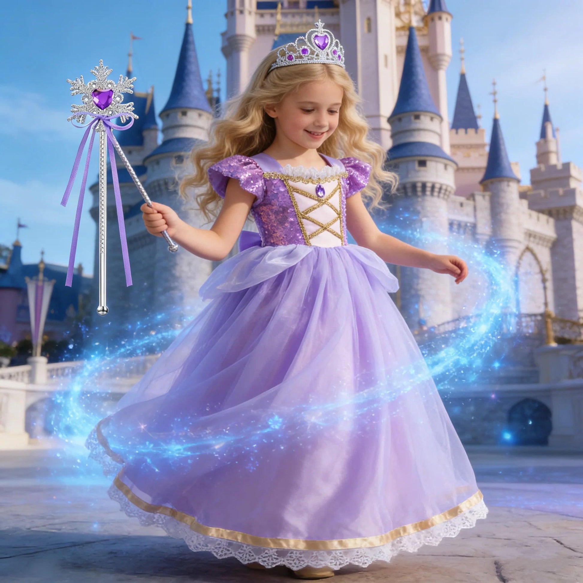 Girls Princess Dress | Purple Ball Gown | Toylandeu™
