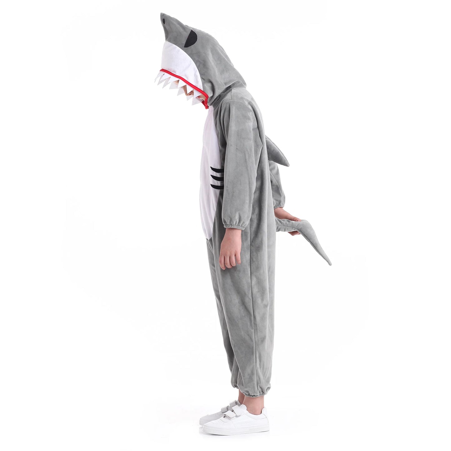 Shark-tastic Kids' Plush Onesie: Cozy Unisex Halloween Costume