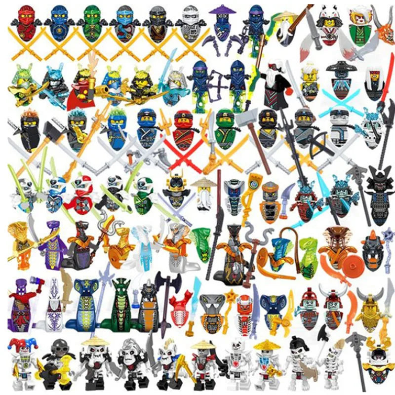 24-Piece Ninja Figures Set with Movable Joints and Accessories - ToylandEU