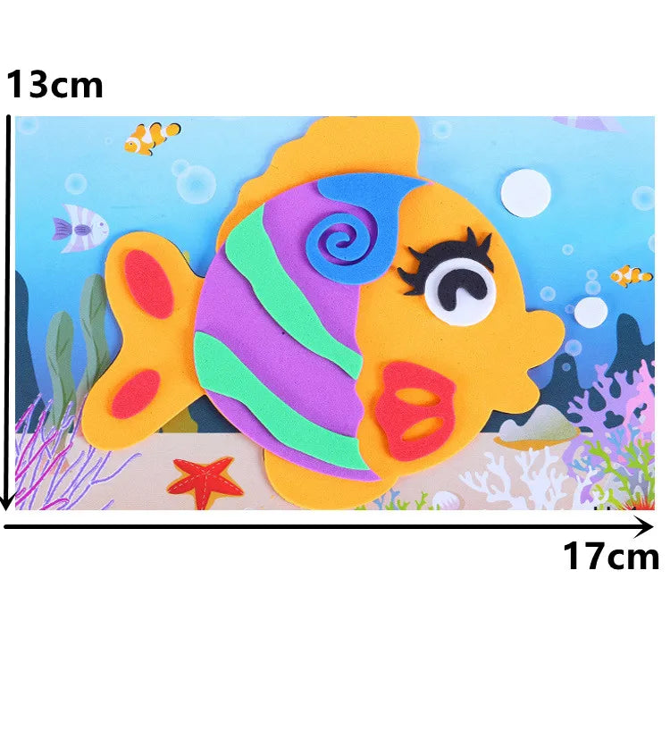 Kids EVA Foam Sticker Set | 3D Cartoon Animals | Multi Pattern Styles | 5Pcs Lot
