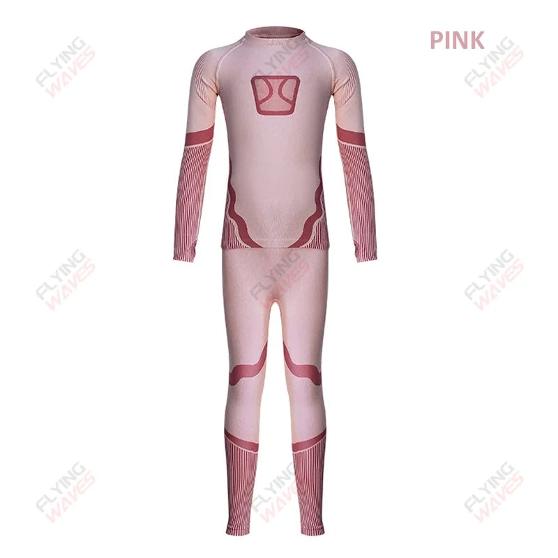 Kids Winter Base Layer Set | Quick Dry Fabric | Four Way Stretch | Sizes S M L