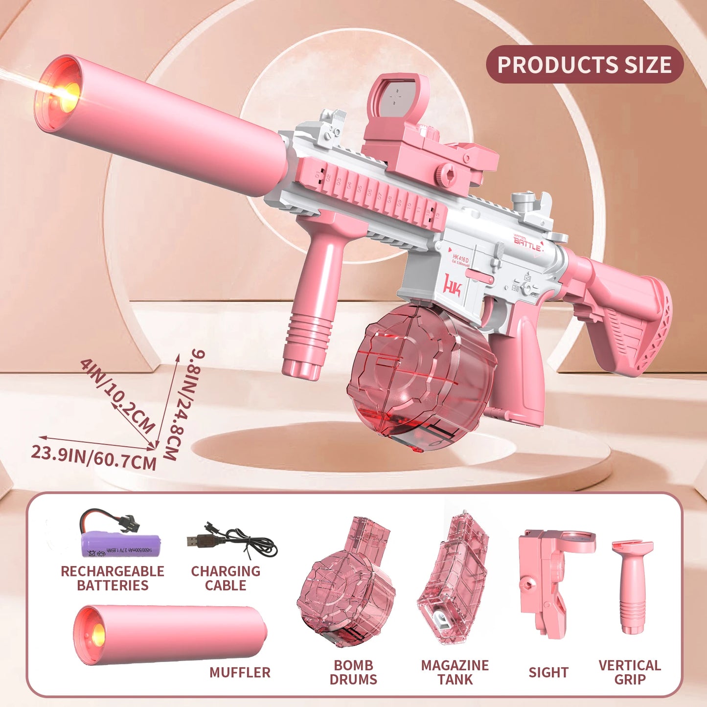 Electric Water Gun | Full Auto | LED Lighting | M416 Pistol