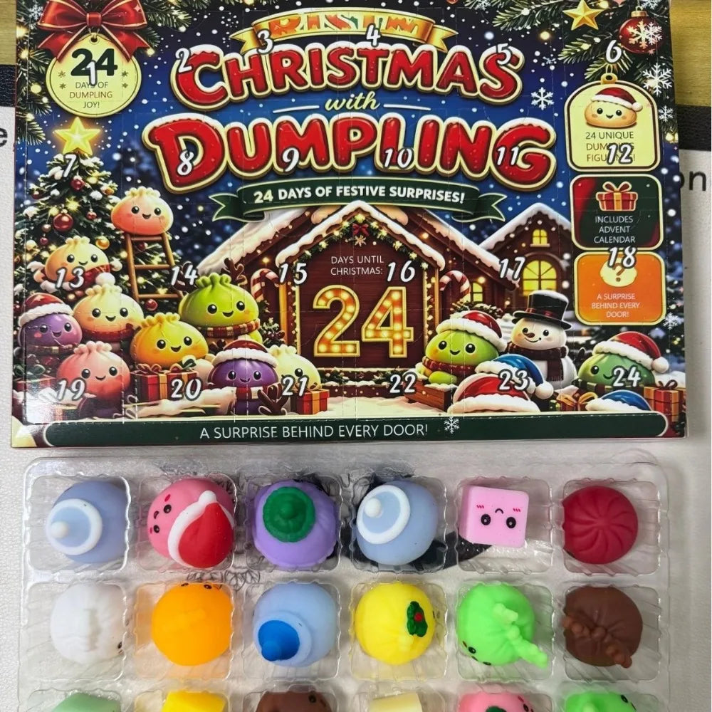Advent Calendar | 24 Day Dumpling Mystery Surprise | Anxiety Relief Slow Rising Toys | Random Blind Box Gift
