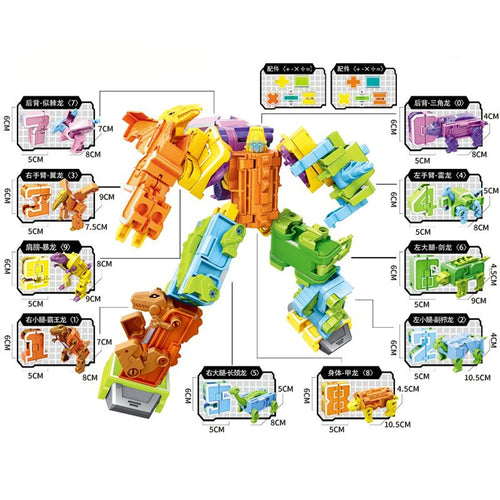 Number Dinosaur Robot Toys, Digit Bots Transformation Math Robot Toys ToylandEU.com Toyland EU