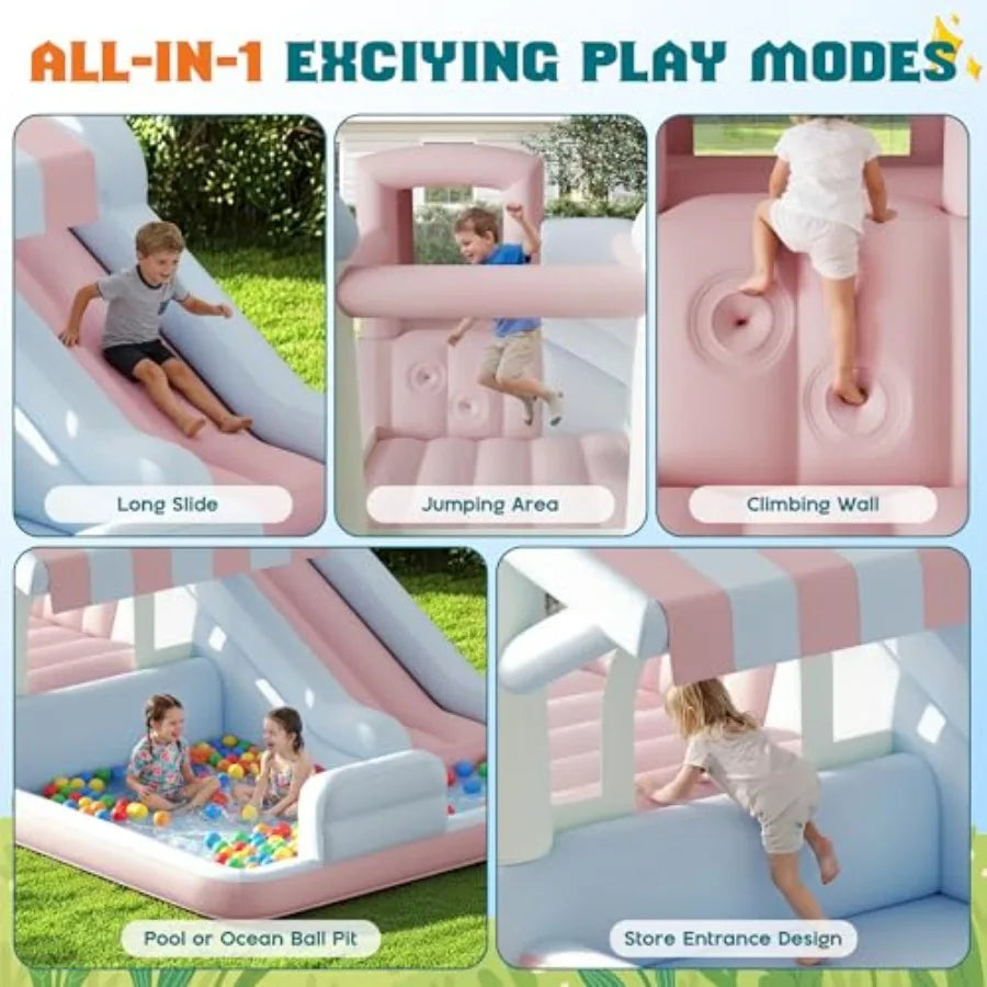 Inflatable Bounce House With Water Slide For Indoor Outdoor Fun