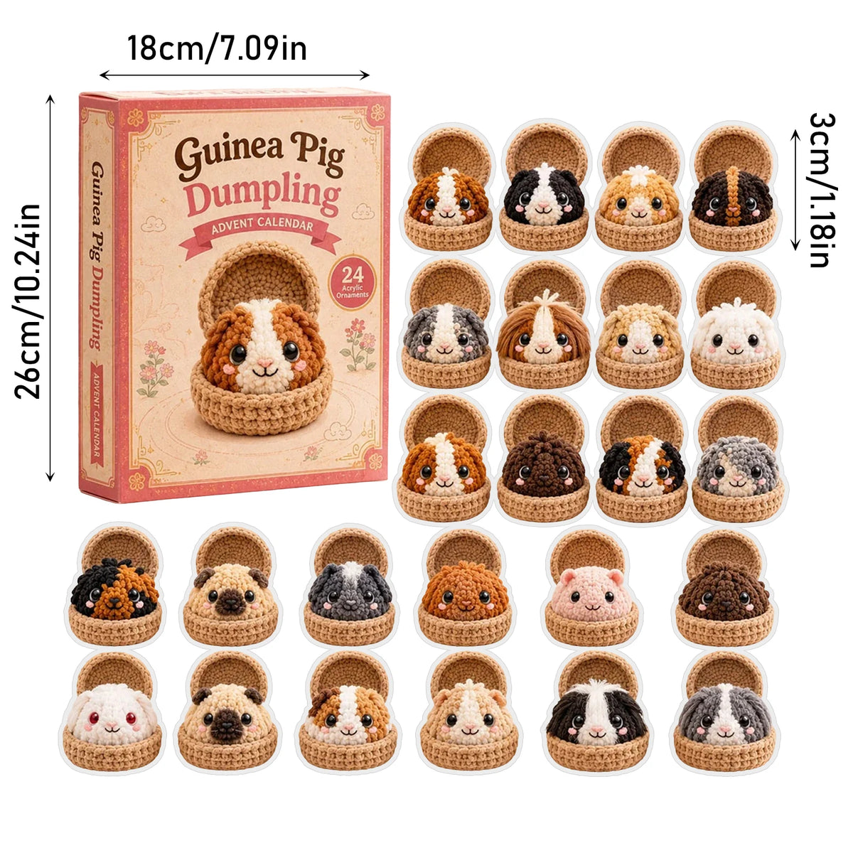 Christmas Advent Calendar | 24 Day Countdown | Mini Acrylic Figures | Holiday Decor