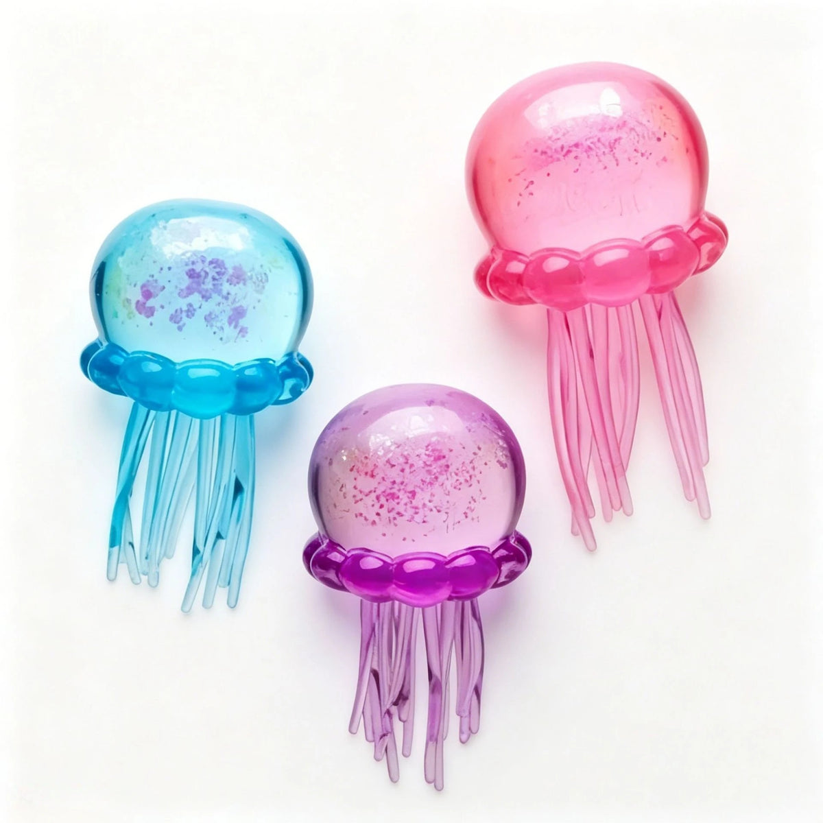 Jellyfish Squishy Toy | Pink Ice Cube Shape | Anxiety Relief Fidget | For Adults