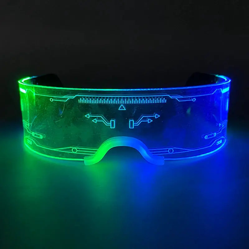 New Acrylic Luminous Glowing Cyberpunk Glasses LED Light Up Halloween Party Glasses Bar Club Props Neon Glasses Supplies - ToylandEU