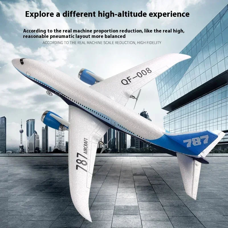 RC Boeing 787 Glider Qf008 2.4G Electric Remote Control Plane - Outdoor Foam Aircraft Toy - App-Controlled with Camera Mount