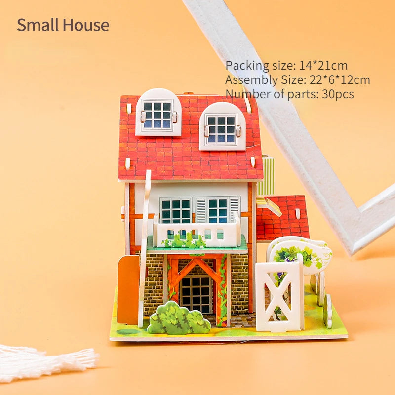3D Puzzle | Paper House Model | Ages 3-12 | Assembled 13x11x1 cm