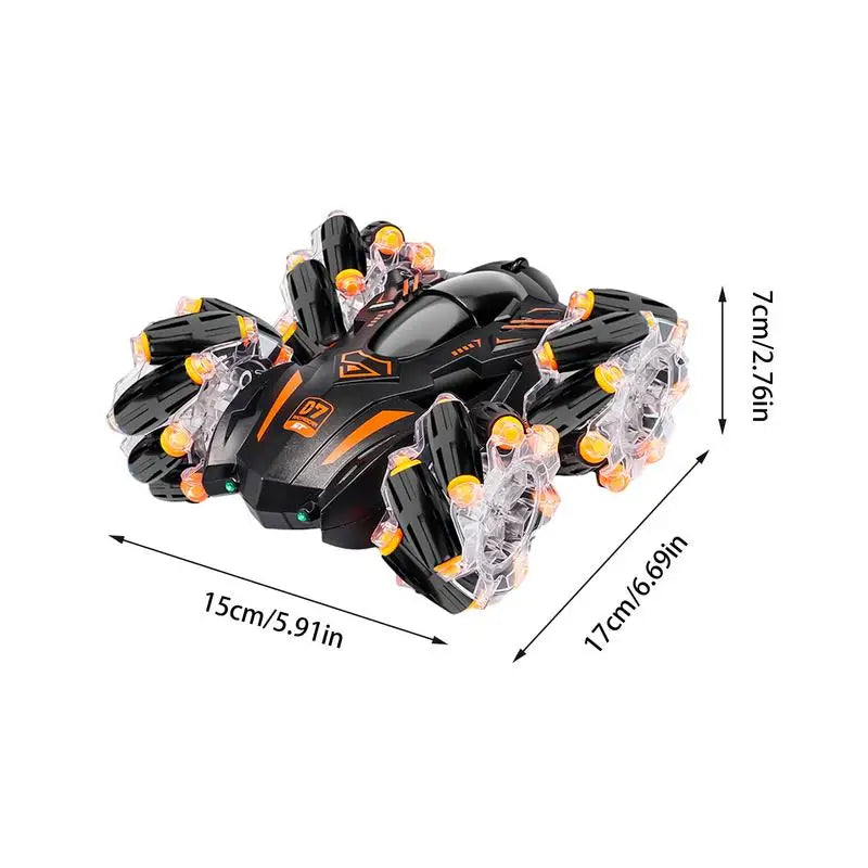 Thrill-Inducing LED Light-Up RC Stunt Car - Durable and Rechargeable for Kids 5+