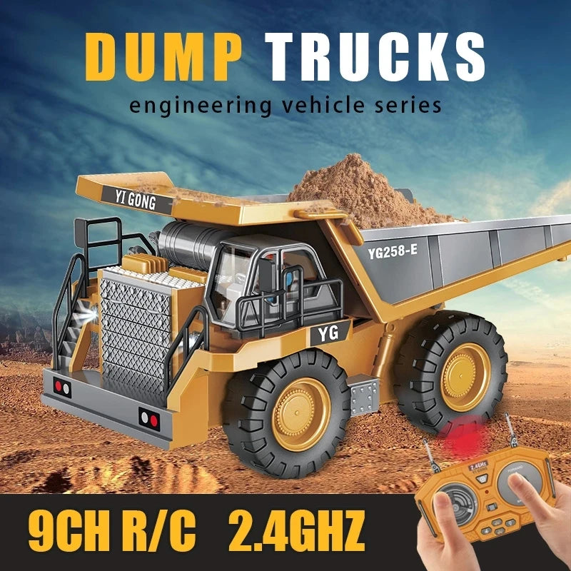 RC 1:24 9CH Alloy Dump Truck Car with Forklift