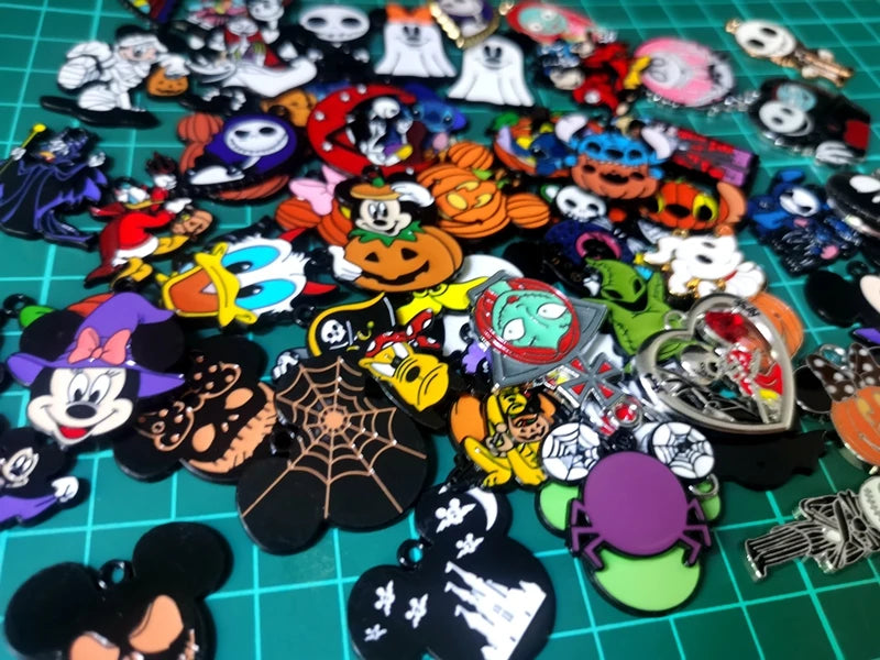 Halloween Pendant Charms | Metal | Keychain DIY | 10 Pieces