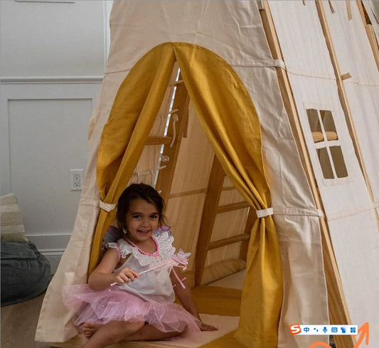 Indoor Wooden Jungle Gym Playground Six In One Climber Set