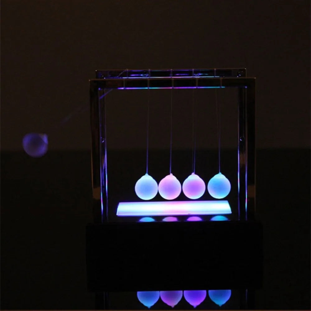Colorful Luminous Newton's Cradle Steel Balance Pendulum Ball - ToylandEU