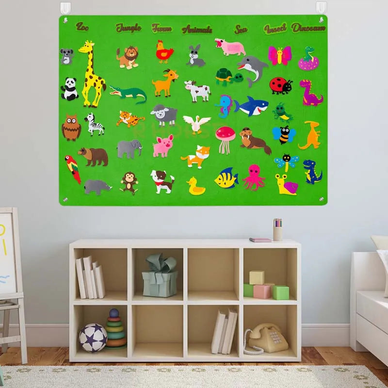 Felt Board Stories Set Montessori Ocean Farm Insect  Animal Family - ToylandEU