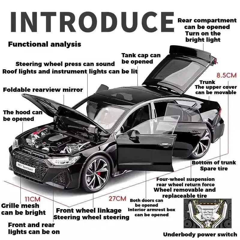  Scale 1 18 Audi RS7 Diecast Alloy Model Car Remote -  ToylandEU™