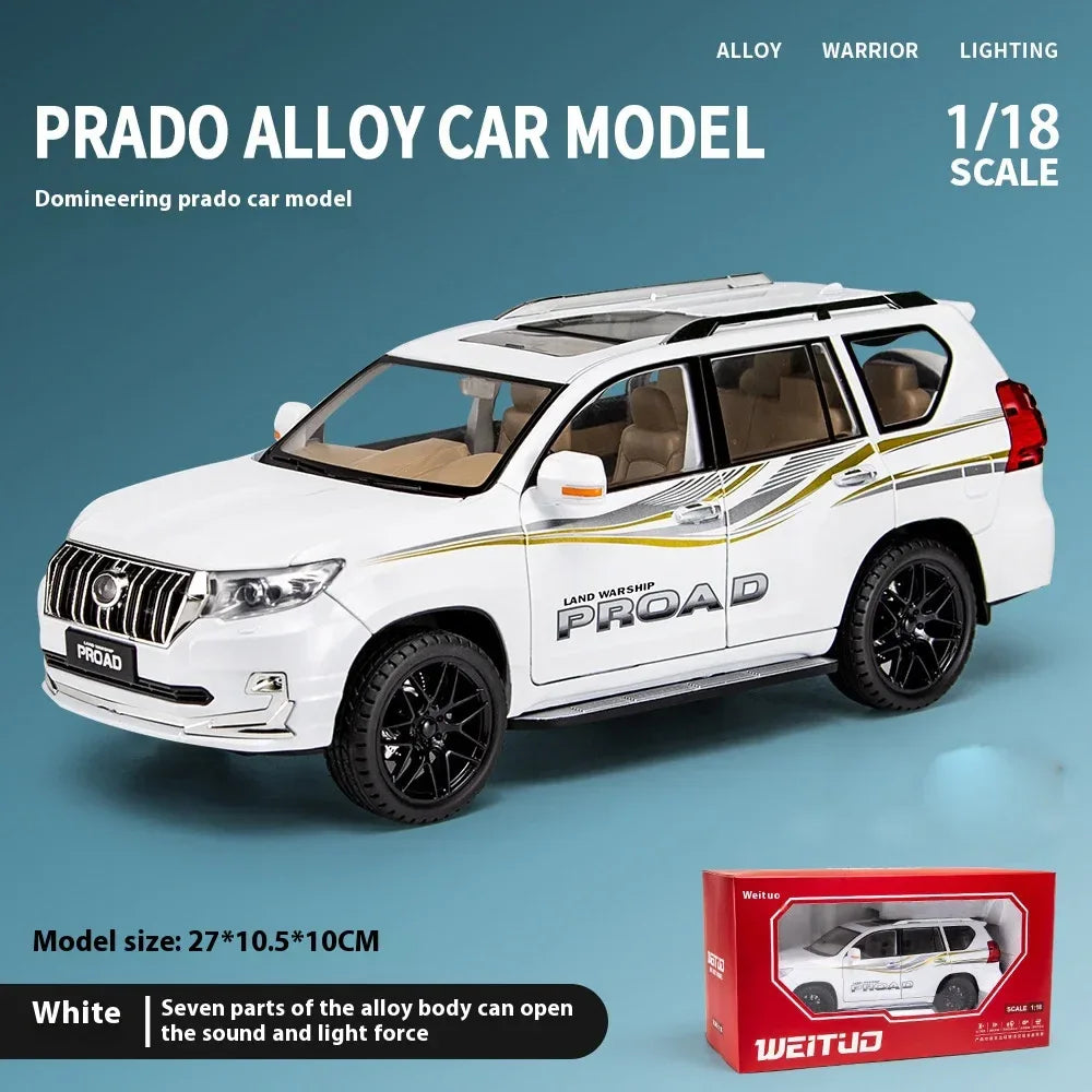 Scale 1 To 18 Diecast Metal Toyota Prado Off Road SUV Car Model - ToylandEU