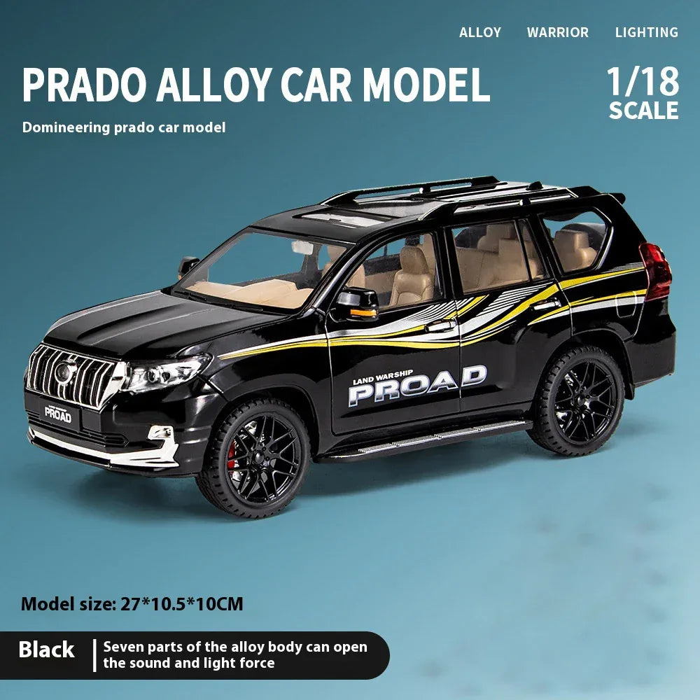 Scale 1 To 18 Diecast Metal Toyota Prado Off Road SUV Car Model - ToylandEU