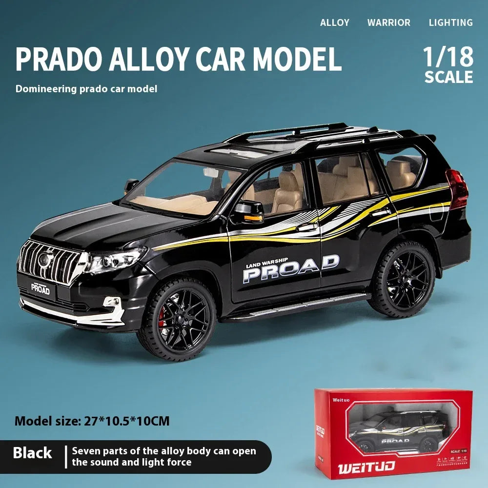 Scale 1 To 18 Diecast Metal Toyota Prado Off Road SUV Car Model - ToylandEU