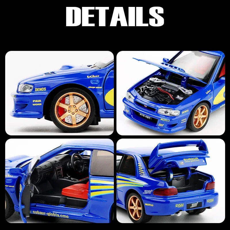 Scale 1 To 32 Diecast Metal Subaru Impreza WRX STI Car Model - ToylandEU