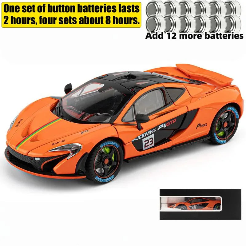 Scale 1 to 24 McLaren P1 GTR Diecast Model Car Alloy Sound And Lights - ToylandEU