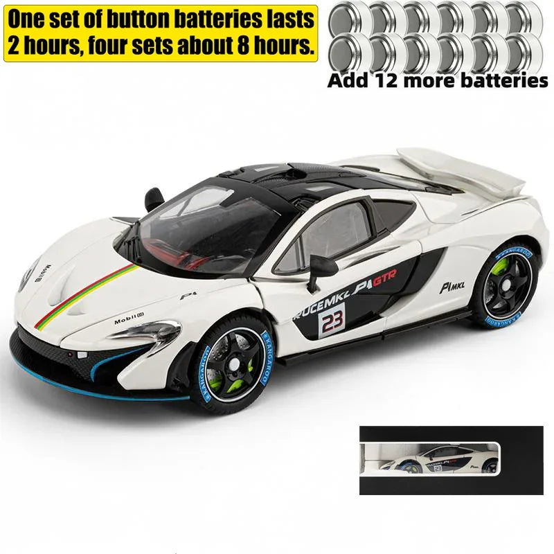 Scale 1 to 24 McLaren P1 GTR Diecast Model Car Alloy Sound And Lights - ToylandEU