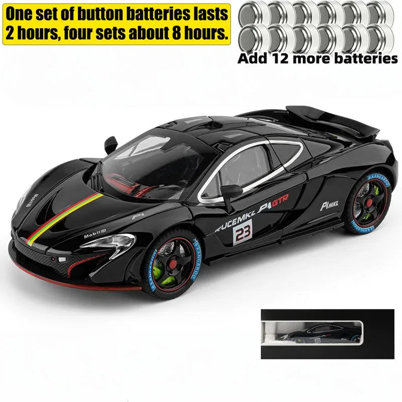 Scale 1 to 24 McLaren P1 GTR Diecast Model Car Alloy Sound And Lights - ToylandEU