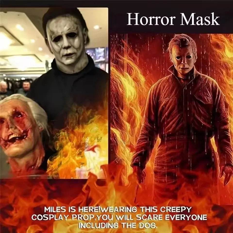 Scary Halloween Mask Michael Myers Fire Burn Scar Cosplay - ToylandEU