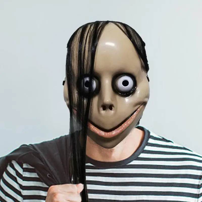 Scary Halloween Mask With Wig Long Hair For Cosplay - ToylandEU