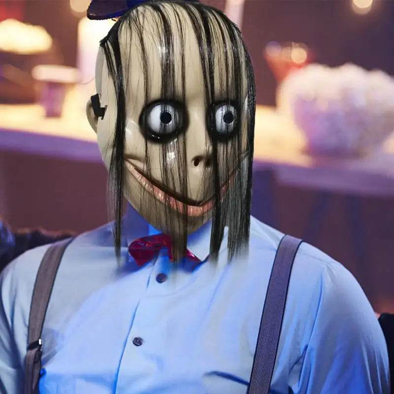 Scary Halloween Mask With Wig Long Hair For Cosplay - ToylandEU