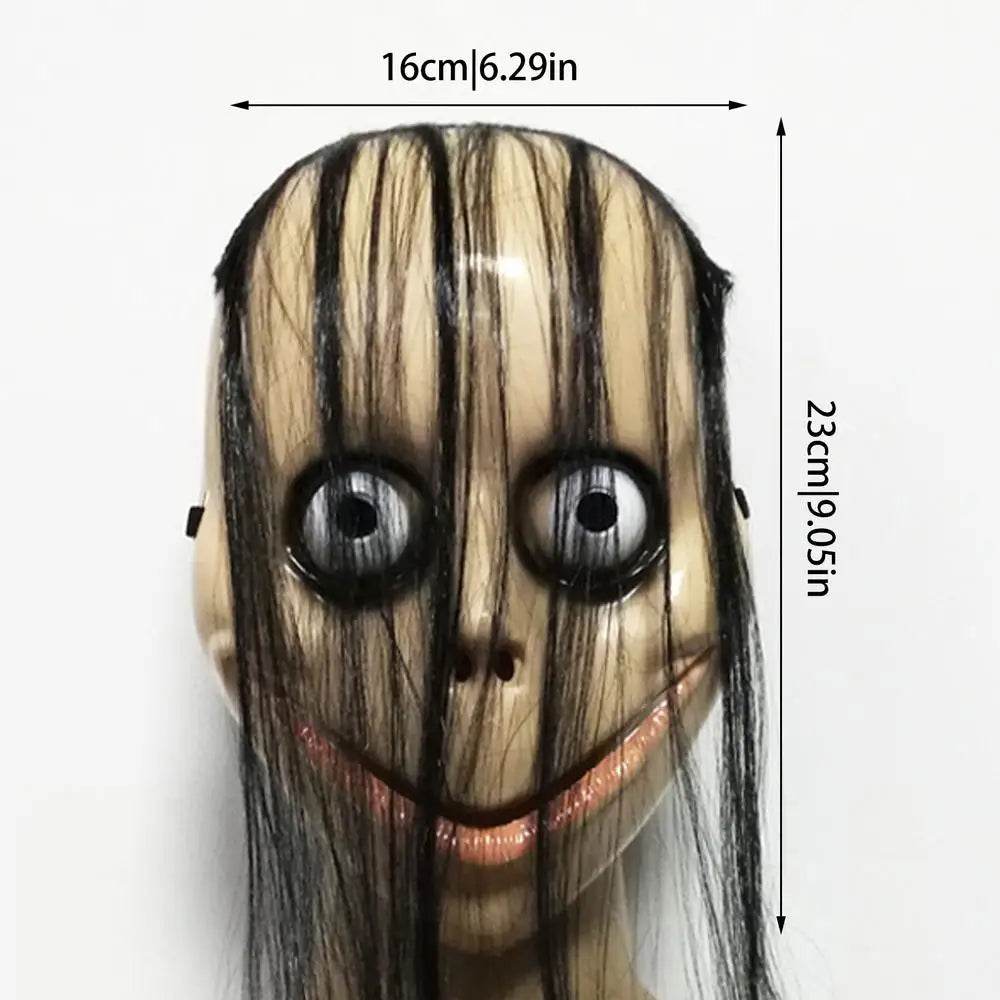 Scary Halloween Mask With Wig Long Hair For Cosplay - ToylandEU